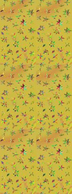 Eski moda arka plan. Kıvırcık, parlak örgü. Güzel, parlak, pürüzsüz kumaş, tuval. Desen, çizim, çiçek sınırı. Çiçek çelengi. Raster illüstrasyonu.