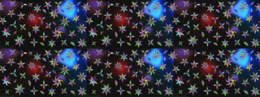 Raster düz çiçek çizim deseni. Hediye ambalaj kağıdı, tebrik kartları, posterler ve pankart tasarımı. Renkli çiçekler.