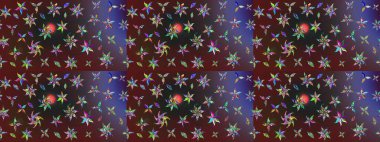 Raster düz çiçek çizim deseni. Hediye ambalaj kağıdı, tebrik kartları, posterler ve pankart tasarımı. Renkli çiçekler.