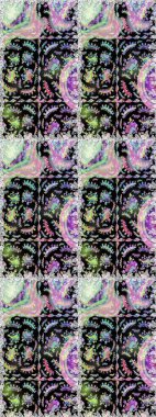 Küçük çiçekli kusursuz yay deseni. Suluboya stilinde siyah ve nötr renklerde. Raster illüstrasyonu.