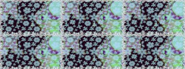 Tarafsız ve mavi çiçekli bahar çiçekleri. Motley illüstrasyonu. Küçük çiçekte güzel bir desen. Moda baskıları için zarif bir şablon. Küçük renkli çiçekler..