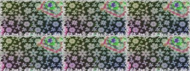 Üst manzara, yumuşak gri ve yeşil renk tarzı. Sevgililer günü ve tebrik kartı konsepti için şık bir davetiye. Manzaralı çiçek deseni. Çiçek kompozisyonu, el boyası, hassas şablon..