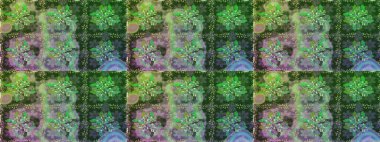 Raster illüstrasyonunda kusursuz çiçek deseni. Yeşil ve nötr renkte çiçekler.