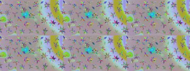 Çiçekli çiçek deseni, suluboya. Düz Çiçek Elementleri Tasarım Raster illüstrasyonu. Tarafsız ve gri renkli çiçekler. Renkli Bahar Teması çizim kalıbı.