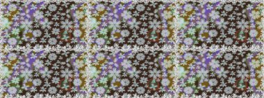 Çiçekleri, deniz kabukları, mandalaları ve suluboya efektleriyle donanma geçmişi. Yatak çarşafları, ceket, paket tasarımı, kumaş ve moda kavramları için tekstil baskısı. Kusursuz etnik tasarım.