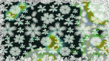 Gri ve nötr renkte çiçekler. Düz Çiçek Elementleri Tasarımı. Raster illüstrasyonunda kusursuz çiçek deseni. Renkli Bahar Teması Kusursuz Arkaplan.