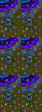 Çiçekli eskiz arkaplanı. Renkli Bahar Teması eskiz kalıbı. Düz Çiçek Elementleri Tasarımı. Çocuk stili.