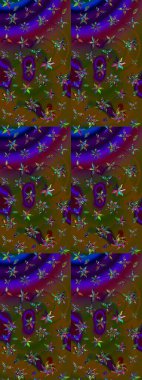 Gömlek, arka plan modelini çiz. Tropik çiçekler. Kahverengi ve yeşil renkte çiçekler.