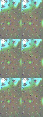 Renkli Bahar Teması eskiz kalıbı. Raster güzel kumaş deseni çiziyor. Düz Çiçek Elementleri Tasarımı. Çiçek deseni.