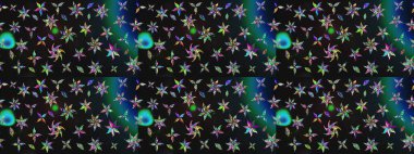 Gri ve mavi renkte çiçekler. Raster illüstrasyonunda çiçek deseni çizimi.