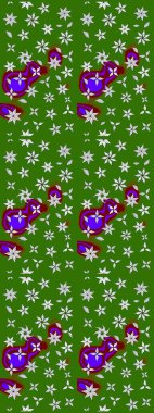 Çiçekli yaz çiçekleri. Küçük renkli çiçekler. Moda baskıları için zarif bir şablon. Robot resim. Küçük çiçekte güzel bir desen. Motley illüstrasyonu.