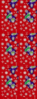 Klasik taslak çizimi. Raster çiçek izi. Çiçek kırmızısı ve nötr çizim deseni.