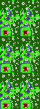 Yumuşak fayans. Paketleme, tekstil, duvar kâğıdı için çiçek eskizi. Raster 'ın taze dokusu. Klasik çiçek desenli. Yumuşak pamuk tasarımı.