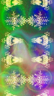 Raster illüstrasyonu. Kar tanesi ikonu, izole edilmiş. Renkli arka planda güzel kar taneleri. Düz tasarım.