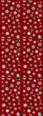 Çiçekli karalama şeklinde Raster çiçek deseni. Kırmızı renkte çiçekler. Nazik, narin çiçek arkaplanı.