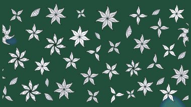 Renkli Bahar Teması eskiz kalıbı. Raster. Düz Çiçek Elementleri Tasarımı.