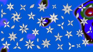 Robot resim. Küçük çiçekteki sevimli çiçek deseni. Raster illüstrasyonu.