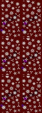 Raster illüstrasyonu. Suluboya stilinde kırmızı renkte. Küçük çiçekli bahar deseni çiz.