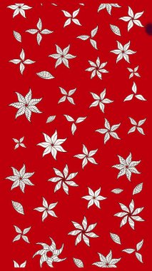 Raster illüstrasyonu. Küçük çiçekli basit bir çiçek çizimi. Moda baskısı, albüm, ambalaj kağıdı ve duvar kağıdı için zarif dekoratif süslemeler. Kırmızı renkte şirin çiçekler..