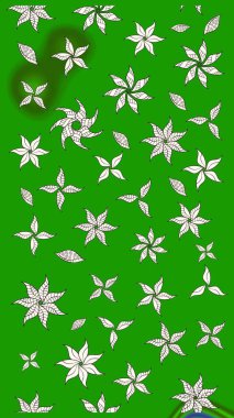 Suluboya elle çizilmiş çiçek desenli eskiz deseni. Parlak renkli fantezi çiçekleri, yapraklar, yeşil renkli tomurcuklar.