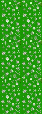 Şirin çiçek elementleri. Yeşil renkli çiçekler. Robot resim. Raster illüstrasyonu.