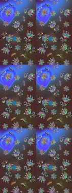 Kahverengi renkli çiçekler. Düz Çiçek Elementleri Tasarımı. Renkli Bahar Teması eskiz kalıbı. Güzel çiçek deseni..