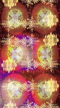 Güzel bir kış süsü. Raster kahverengisi, nötr ve bej kar tanesi izole edilmiş. Renkli kar taneleri Raster illüstrasyonu.