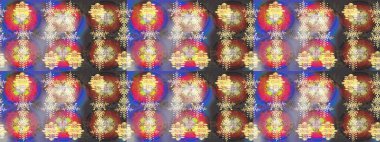 Renkli elementlerle Raster ilginç desen.