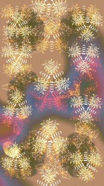 Raster kar taneleri deseni. Renkli arka planda güzel kar taneleri. Raster illüstrasyonu.