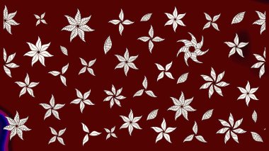 Kırmızı ve nötr renklerde çiçekler. Raster illüstrasyonunda çiçek deseni çizimi.