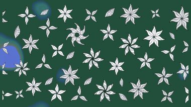 Nice flower raster pattern. Colour Spring Theme sketch pattern Background. Flat Flower Elements Design. Flowers on green and neutral colors.