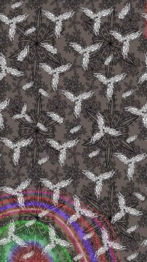 Tekstil, tebrik kartı, boyama kitabı, telefon kılıfı baskısı için kullanılabilir. Etnik Mandala süsü. Raster Henna dövme stili. Hint çiçekli desenli şal desenli..