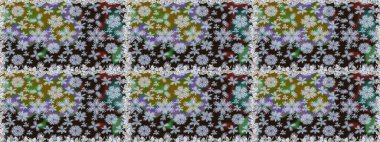 Tarafsız renklerde şirin çiçekler. Moda baskısı, albüm, ambalaj kağıdı ve duvar kağıdı için zarif dekoratif süslemeler. Küçük çiçekli basit, dikişsiz desen. Raster illüstrasyonu.