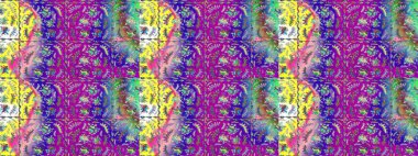 Raster illüstrasyonu. Klasik tropikal doğal elementlerin suluboya seti. Egzotik çiçekler, botanik parlak klasik doğa mor, mor ve mavi renkler.