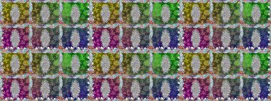 Raster çizimde sorunsuz çiçek desenli. Düz çiçek öğeleri tasarım. Fantezi kumaş deseni. Bahar Tema Dikişsiz desen arka plan rengi.