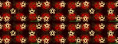 Güzel kar tanesi. Raster illüstrasyonu. Soyut kış kahverengi, kırmızı ve siyah süs. Yuvarlak raster kar tanesi. Renkli arka planda izole tatlı kar taneleri.