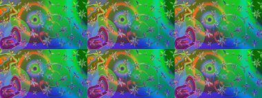 Raster illüstrasyonu. Şatafatlı bahar bahçesi dokusu. Yeşil ve mavi renkte çiçek çizimi. Çiçek deseni. Yeşil ve mavi renkte çiçekler.