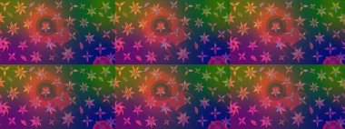 Çiçekli eskiz deseni. El çizimi. Suluboya çizimi. Yeşil ve mor renkte çiçekler.