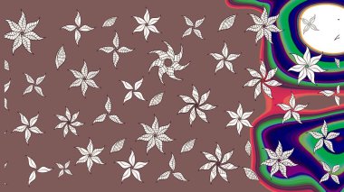 Çiçekli karalama şeklinde Raster çiçek deseni. Kahverengi ve nötr renklerde çiçekler. Nazik, narin çiçek arkaplanı.