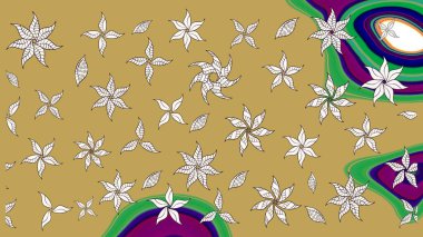 Bahar mevsimi. Raster güzel bir çiçek deseni çizmiş. Nazik romantik baskı. Sarı ve nötr renklerde çiçekler. Tatil havası..