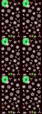 Raster Modaya uygun kumaş deseni. Siyah ve nötr renklerde şirin çiçek desenleri. Renkli Bahar Teması eskiz kalıbı. Düz Çiçek Elementleri Tasarımı.