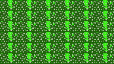 Yeşil renkli çiçekler. Raster illüstrasyonunda çiçek deseni çizimi.