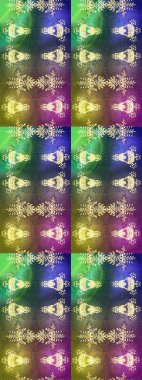 Altın kar tanesinden izole edilmiş. Renkli kar taneleri Raster çizimi. Güzel kış süsleri..