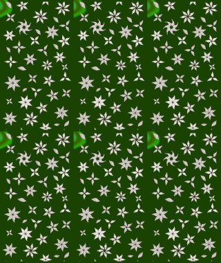 Küçük çiçekteki sevimli çiçek deseni. Yeşil renkte çiçekler.