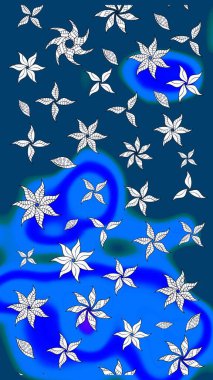 Kumaş, tekstil, duvar kağıdı baskısı için. Eski usul. Miles Fleur, süslü püslü bir süs. Eskiz geçmişi. Tomurcukları papatya çiçekleri olan sevimli bir çiçek deseni. Raster illüstrasyonu.