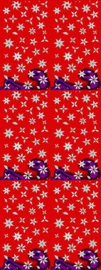 Çizim çiçek deseni duvar kâğıdı olarak kullanılabilir. Kırmızı ve nötr renklerde çiçekler. Raster illüstrasyonu.