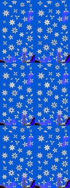 Raster illüstrasyonu. Bahar çiçekleriyle güzel bir çiçek deseni çizmişsin. Güzel kumaş deseni.