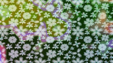 Asya tekstil tarzında. Yeşil renkli çiçekler. Çiçek desenli çizim. Raster illüstrasyonu. Raster illüstrasyonu.