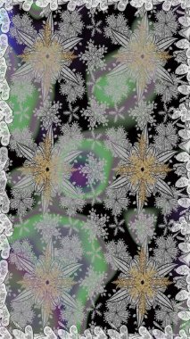 Çok renkli, zarif küçük çiçekler ve gri renkli komik böcekler, raster desen, illüstrasyon.