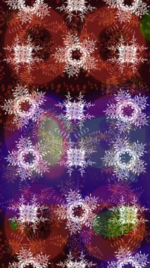 Basit bir kar tanesi. Soyut duvar kâğıdı, ambalaj dekorasyonu. Kışın sembolü, mutlu noeller, mutlu yeni yıl kutlaması Raster illüstrasyonu. Kahverengi, mor ve kırmızı renklerde şirin kar taneleri.